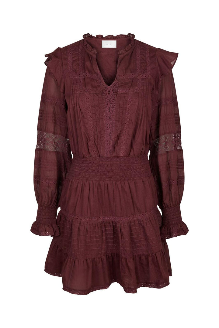 Neo Noir - Aran S Voile Dress 164678 - 174 - Burgundy