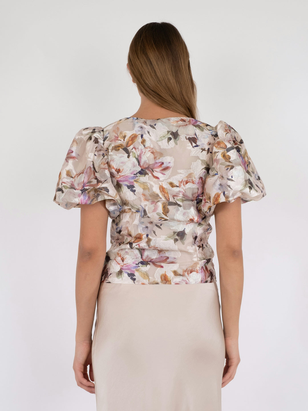 Neo Noir - Camia Brocade Print Blouse - Creme