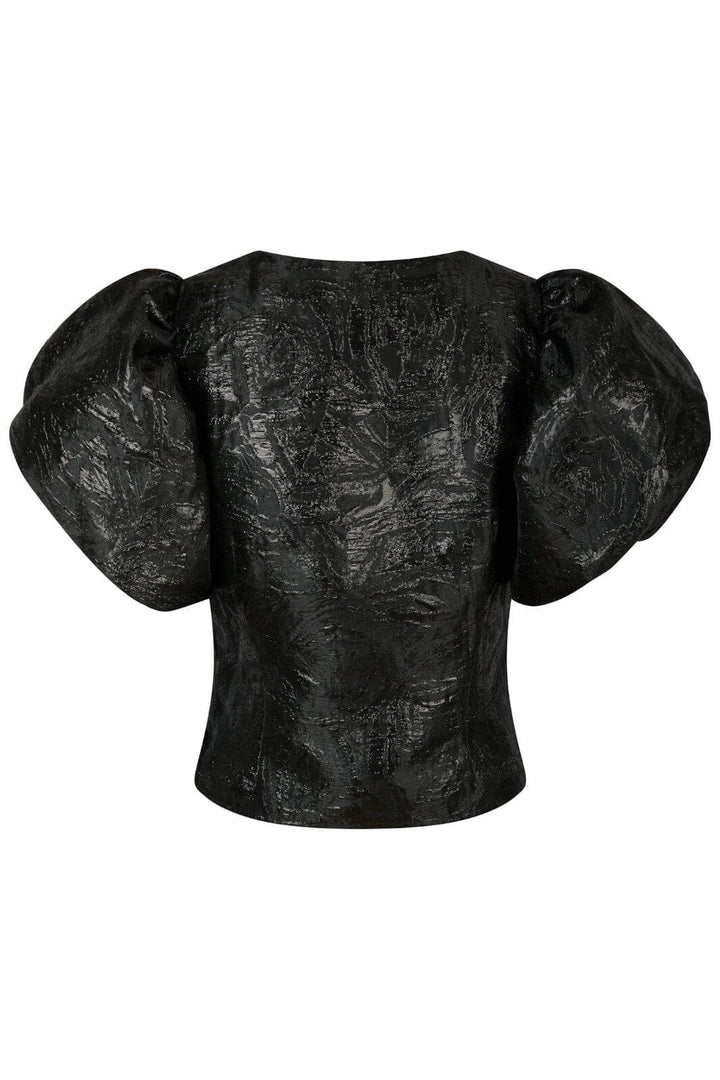 Neo Noir - Camia Metallic Brocade Blouse 163846 - Black Bluser 