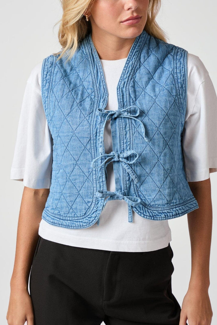 Neo Noir - Carine Denim Vest 162698 - 140 - Blue