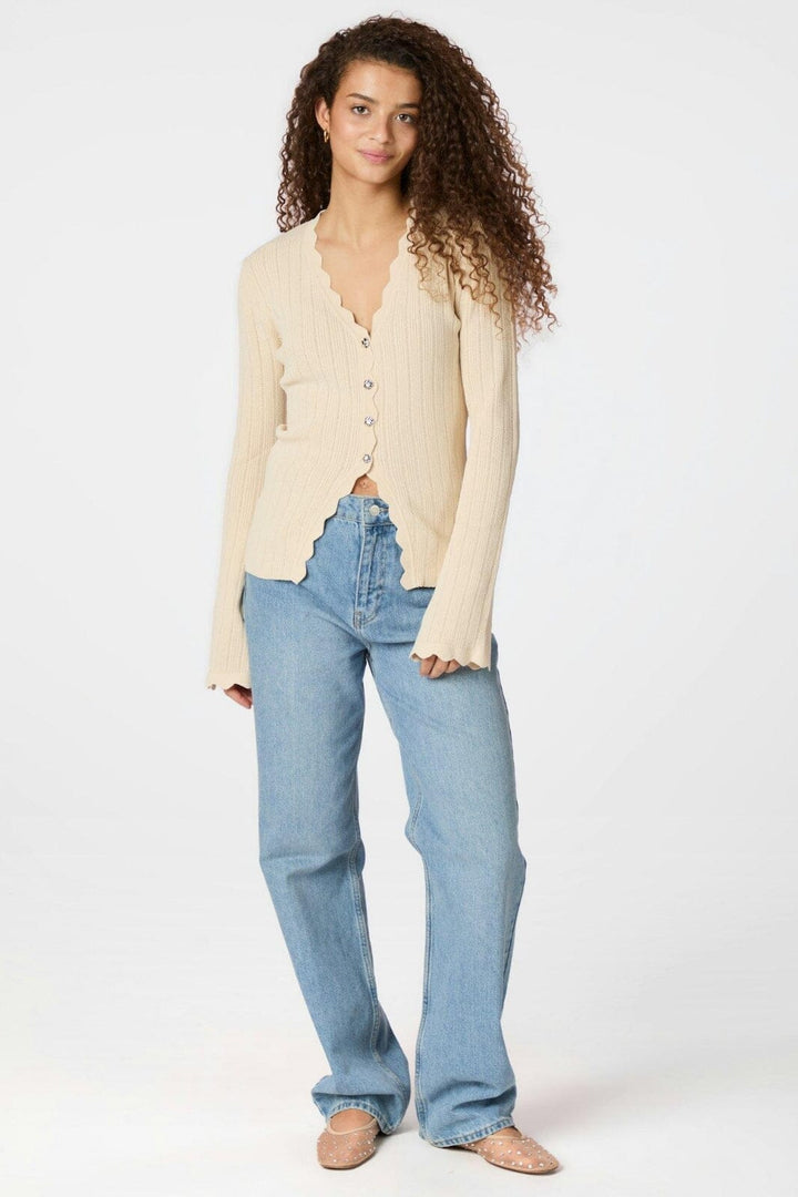 Neo Noir - Clara Stitch Knit Blouse 164484 - 213 - Sand