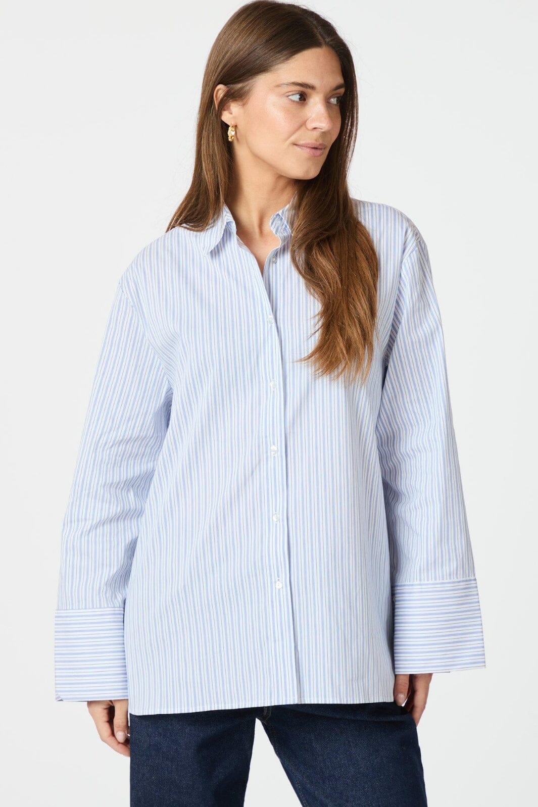 Neo Noir - Dita Mini Stripe Shirt 162706 - Light Blue