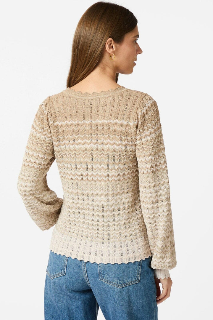 Neo Noir - Dito Chevron Knit Blouse 163872 - Light Brown