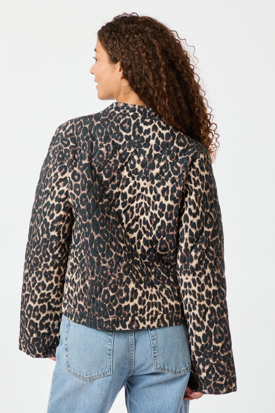 Neo Noir - Dubbie Leo Quilt Jacket - Leopard Jakker 