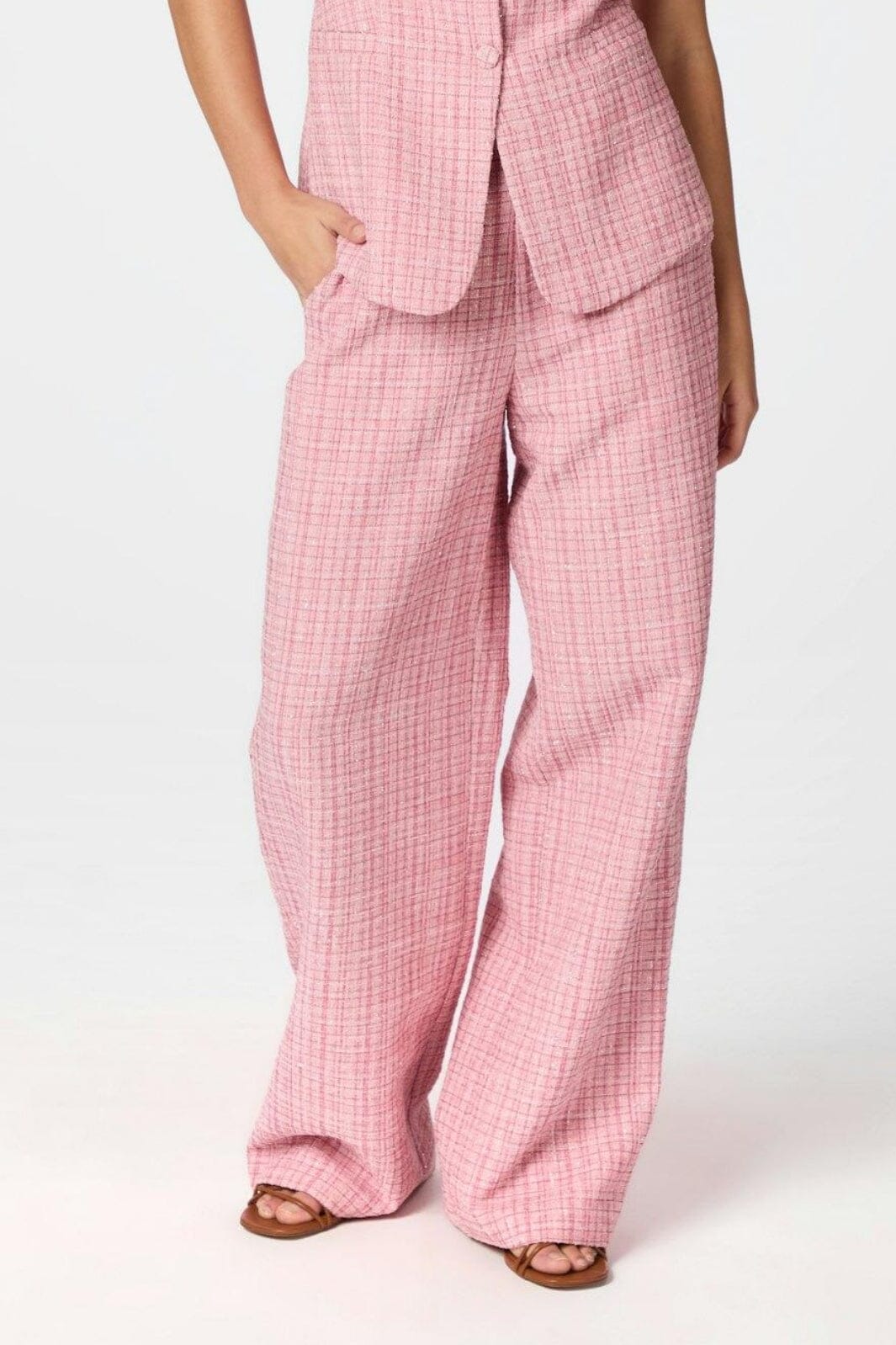 Neo Noir - Emmett Glitz Boucle Pants 165071 - 754 - Light Pink