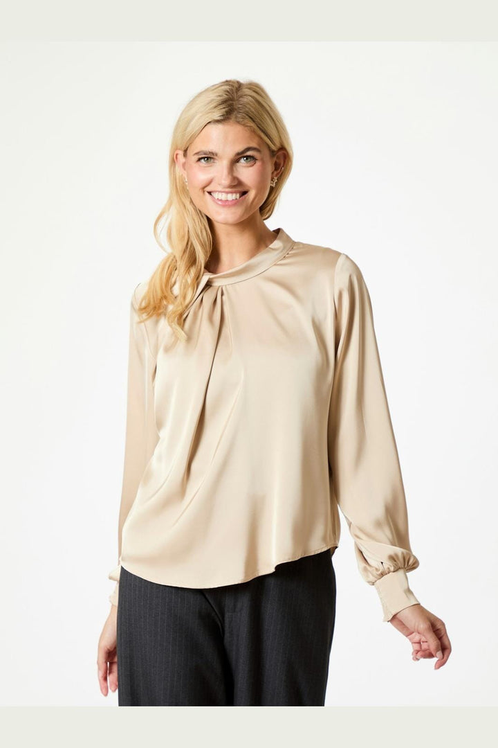 Neo Noir - Fairy Drapy Satin Blouse - Champagne