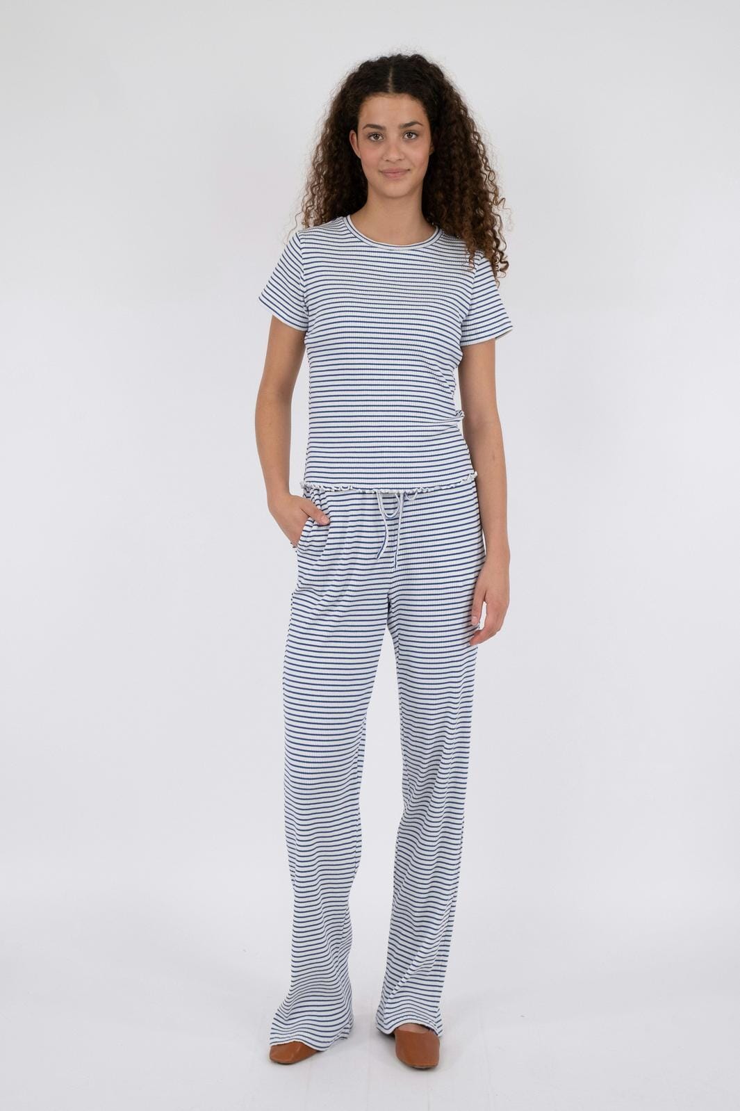 Neo Noir - Geri Stripe Pants - Blue