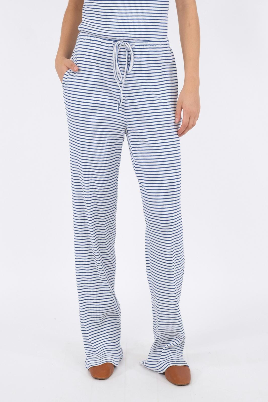 Neo Noir - Geri Stripe Pants - Blue