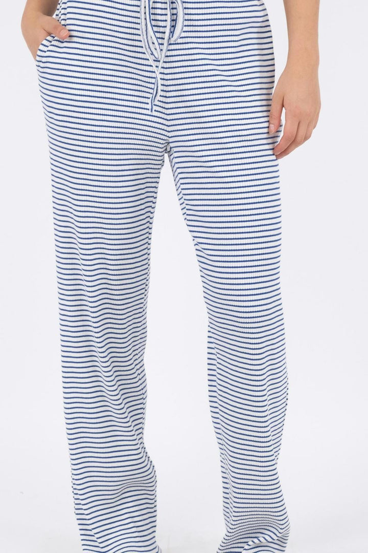 Neo Noir - Geri Stripe Pants - Blue