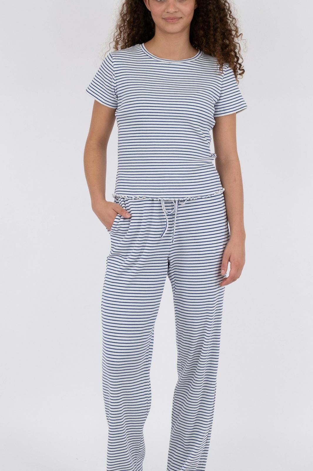 Neo Noir - Geri Stripe Pants - Blue