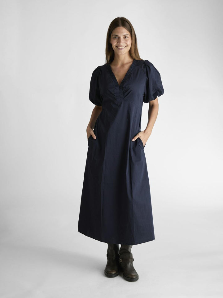 Neo Noir - Illana Poplin Dress - Navy Kjoler 