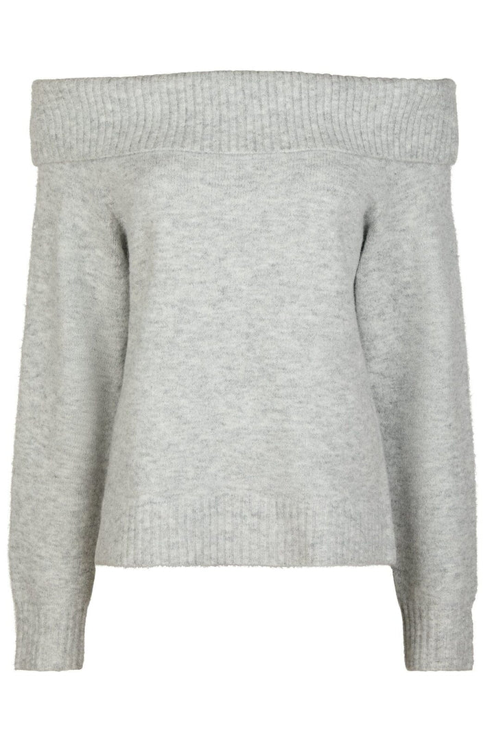 Neo Noir - Jane Knit Blouse 162643 - Light Grey Melange Bluser 