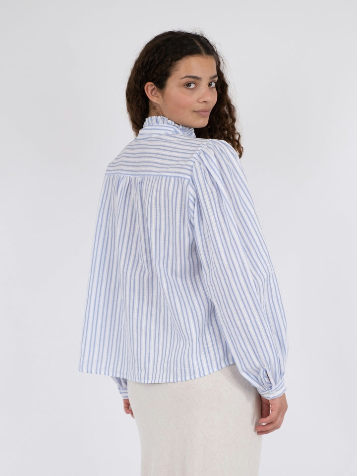 Neo Noir - Johanne Stripe Blouse - Light Blue