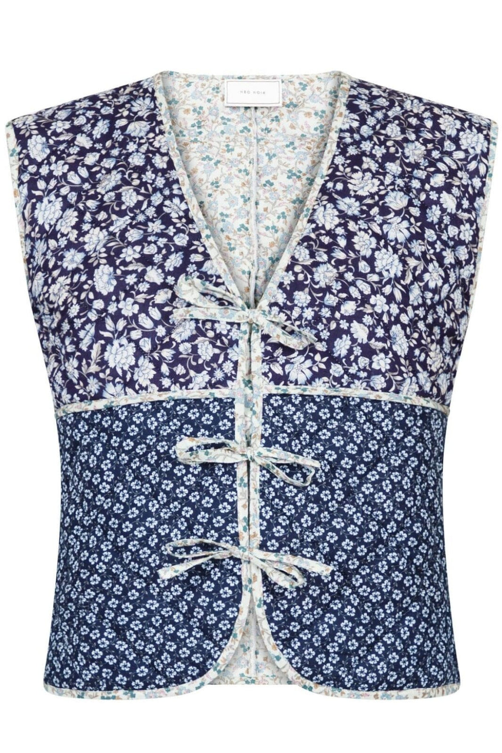 Neo Noir - Karine Quilt Combination Vest - Blue Veste 