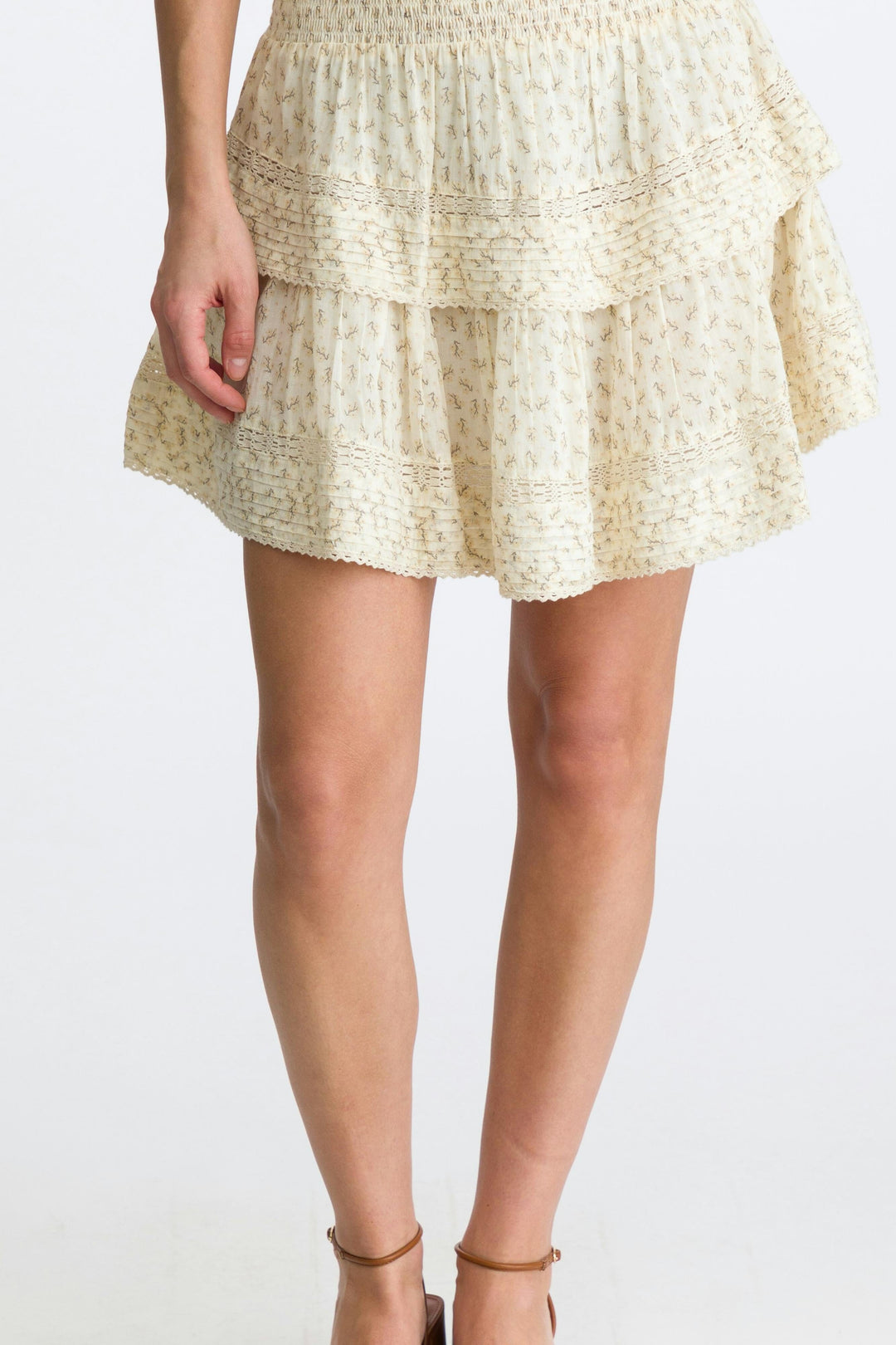 Neo Noir - Kenia Basic Blossom Skirt - Creme