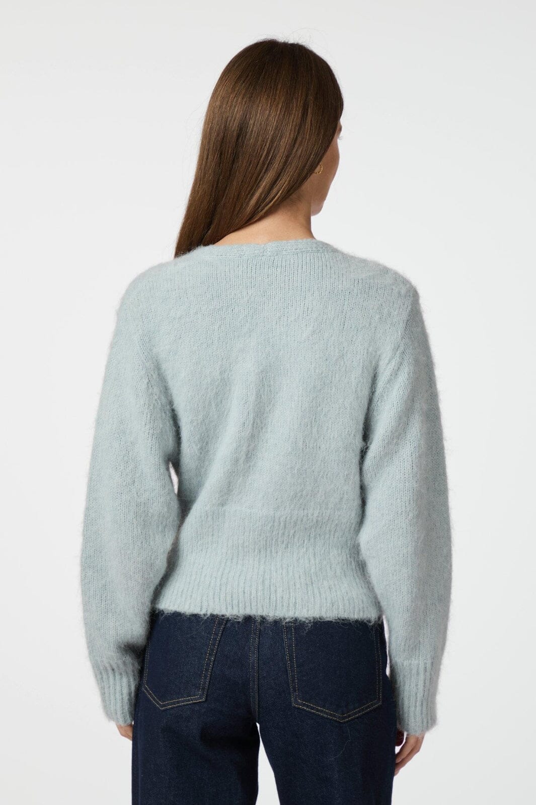 Neo Noir - Kilua Fluffy Wrap Knit Blouse 165195 - 145 - Light Blue