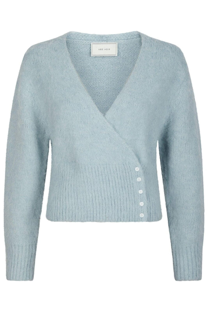 Neo Noir - Kilua Fluffy Wrap Knit Blouse 165195 - 145 - Light Blue