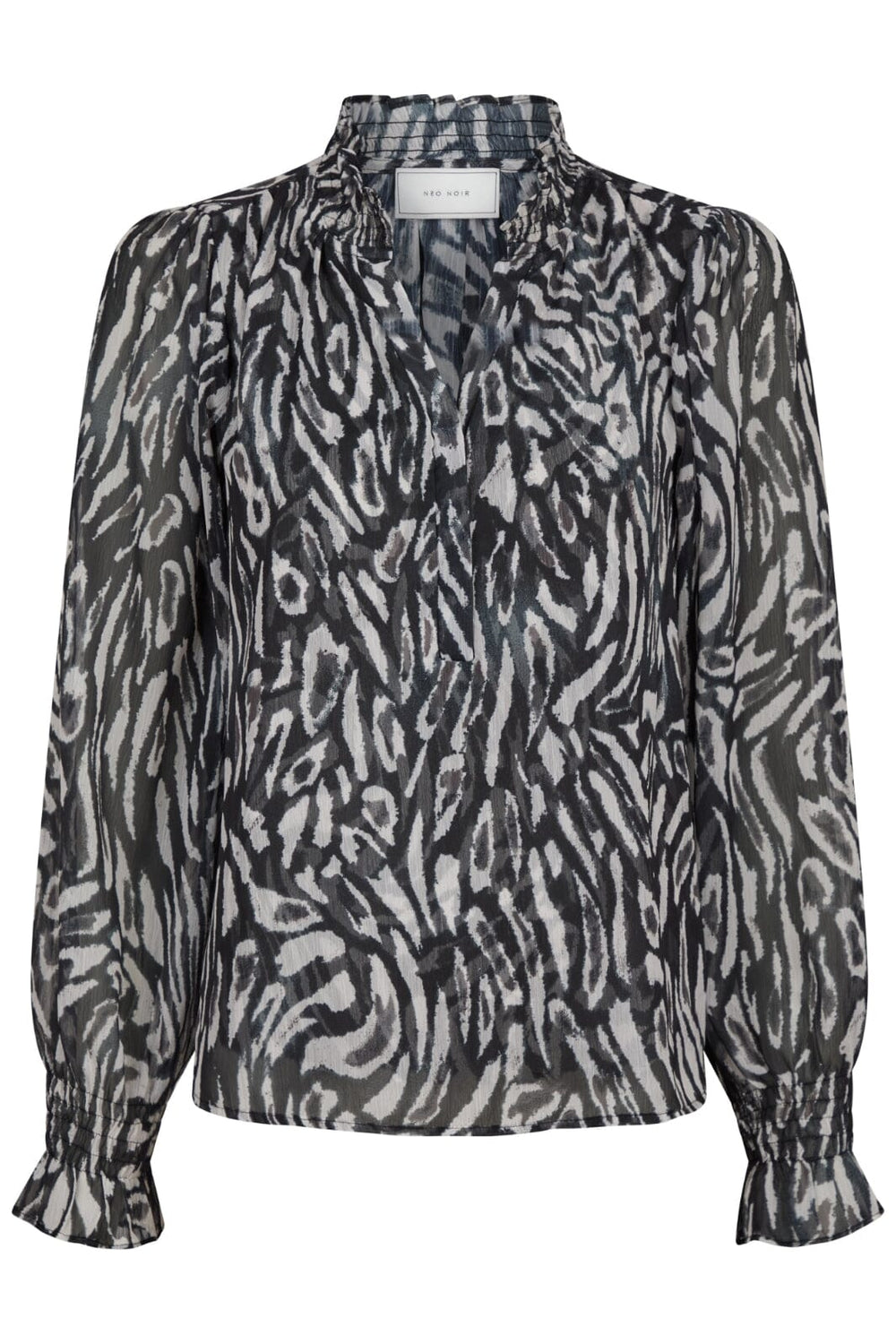 Neo Noir - Leia Abstract Leo Blouse 164591 - Black Bluser 