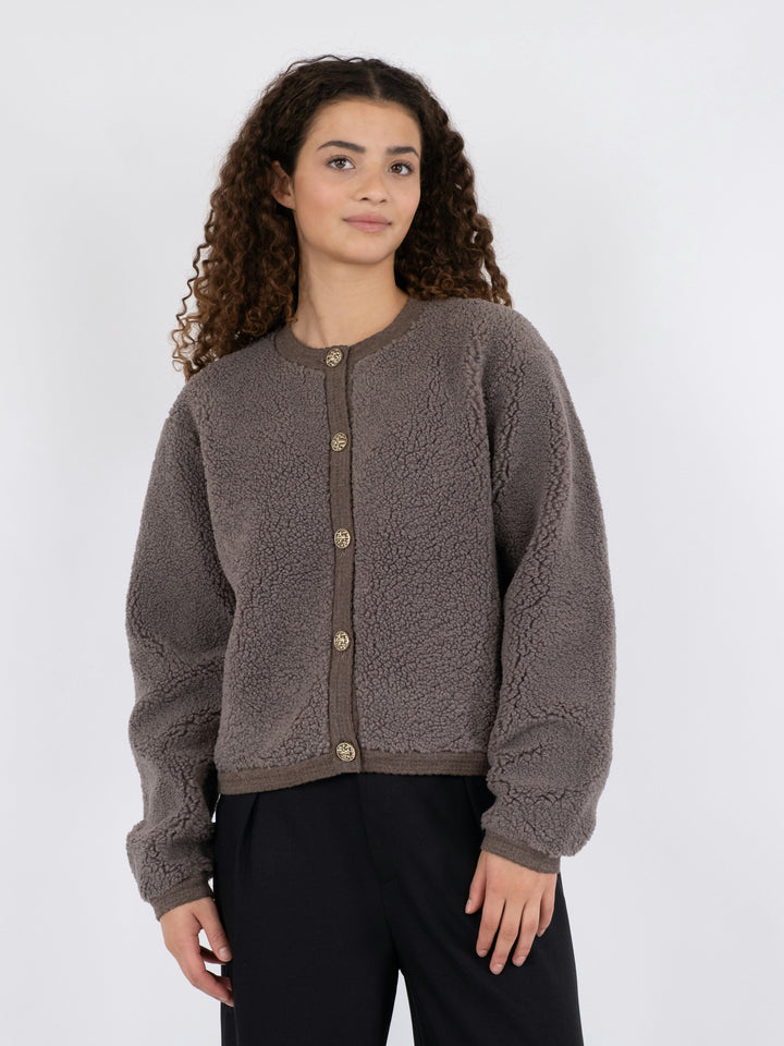 Neo Noir - Limo Fluffy Knit Cardigan - Iron