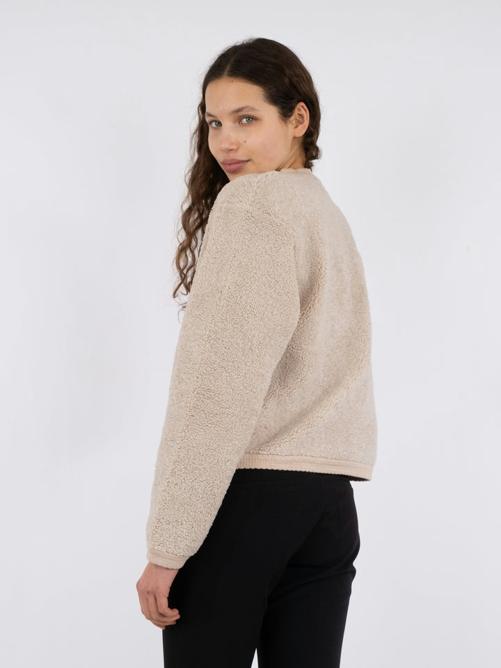 Neo Noir - Limo Fluffy Knit Cardigan - Sand