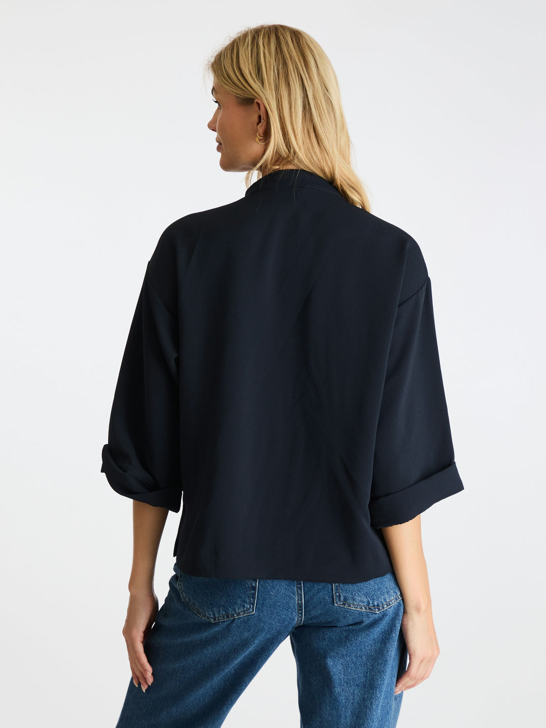 Neo Noir - Luma Crepe Blouse - Navy