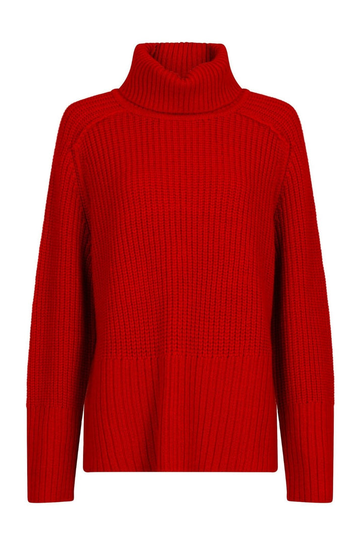 Neo Noir - Maggie Knit Blouse - Red Strikbluser 