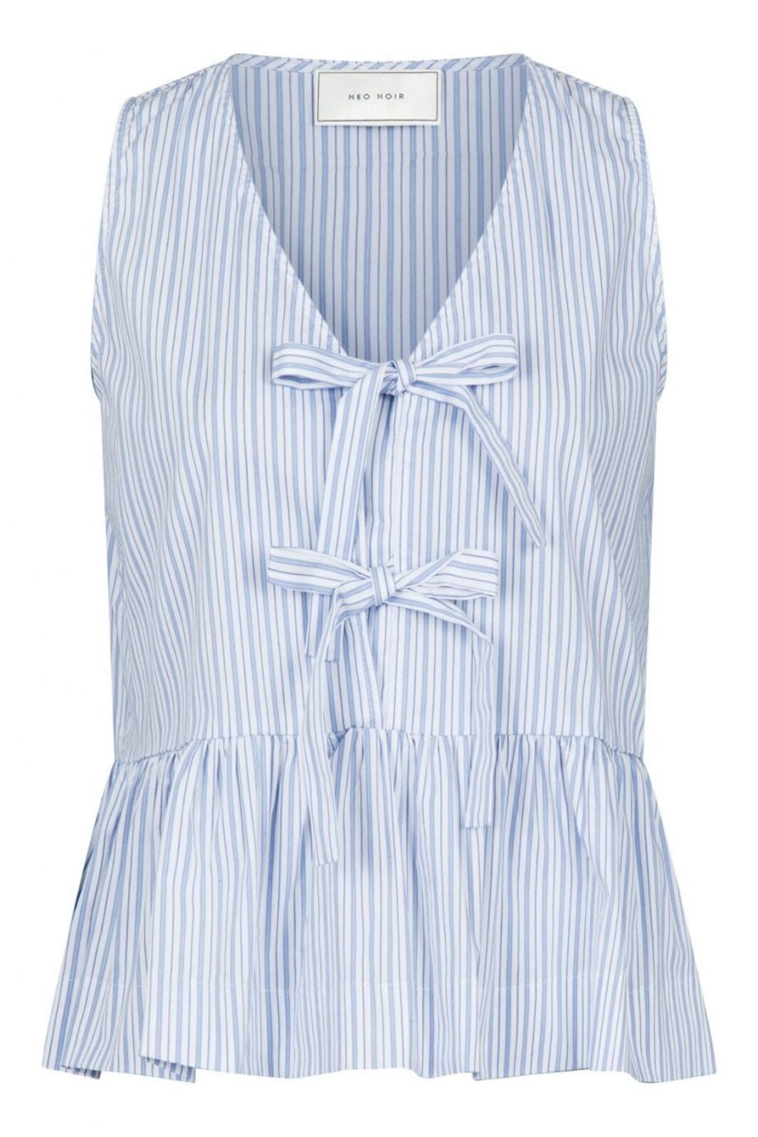 Neo Noir - Manja Stripe Top - Light Blue Toppe 