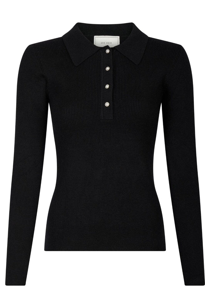 Neo Noir - Panama Knit Blouse 164017 - Black Bluser 