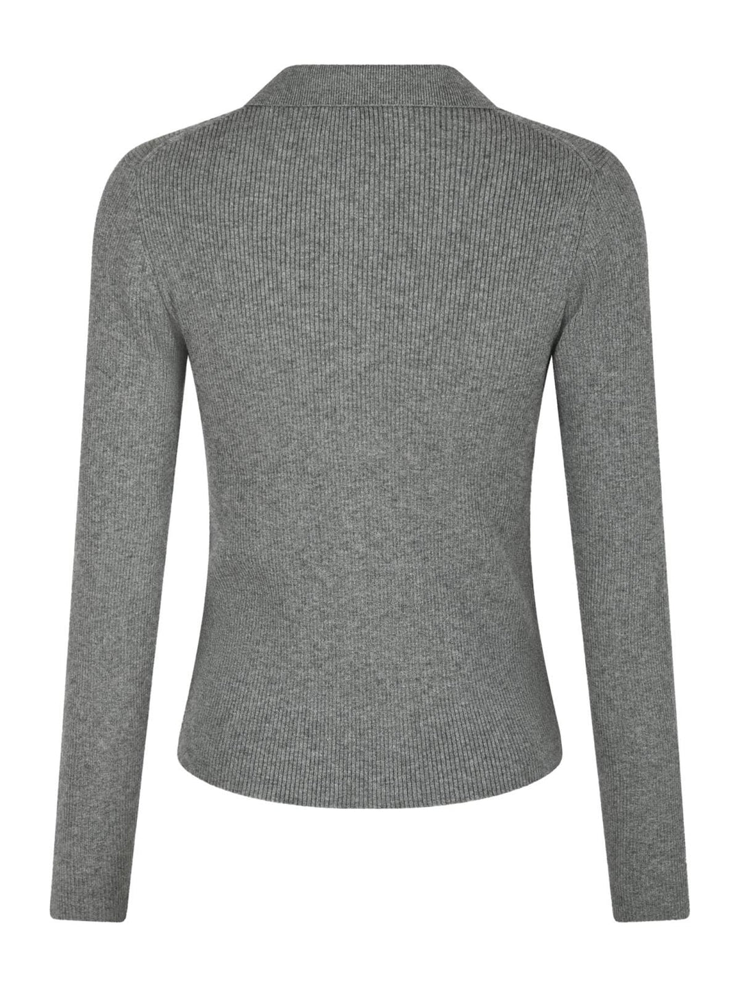 Neo Noir - Panama Knit Blouse - Dark Grey Melange Strikbluser 