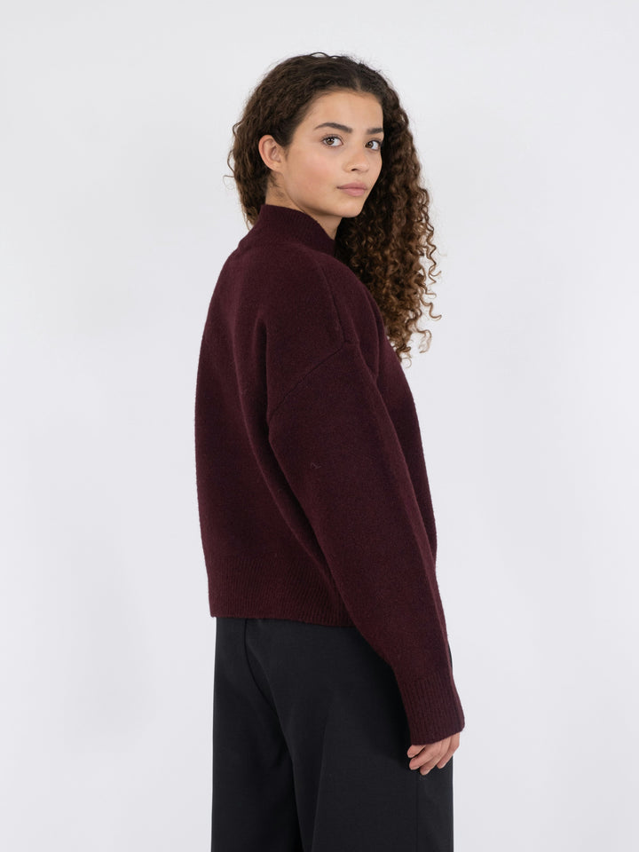 Neo Noir - Paulina Knit Blouse - Wine