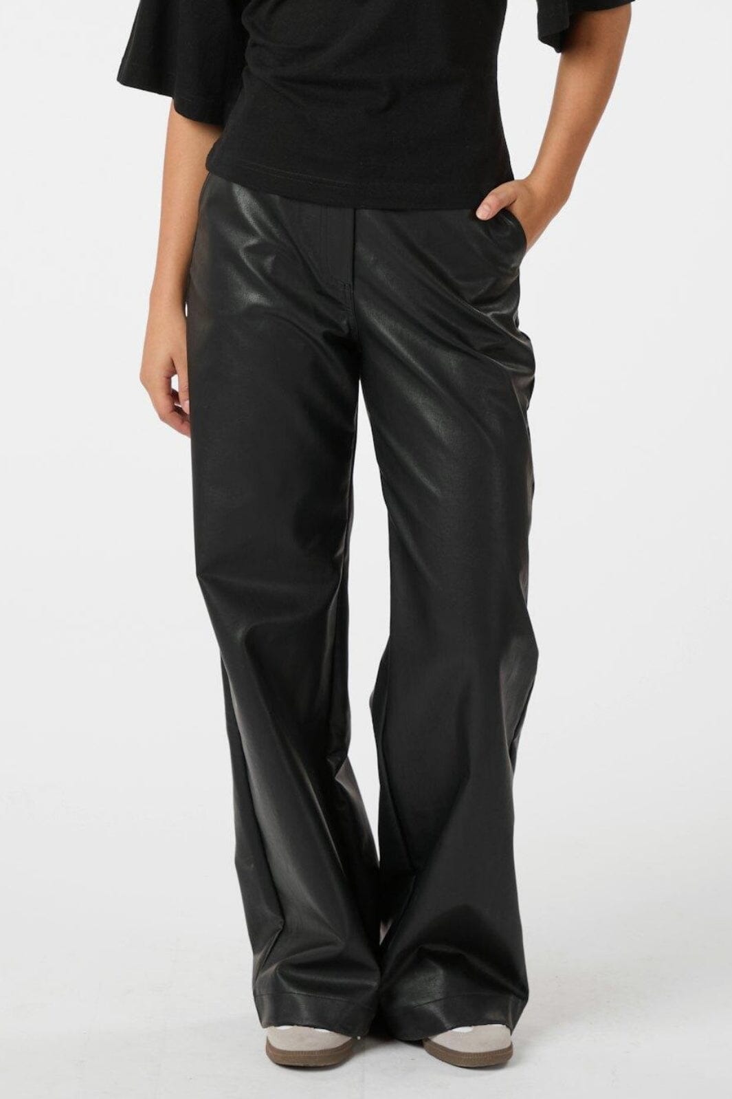 Neo Noir - Pinur Faux Leather Pants 164609 - 100 - Black