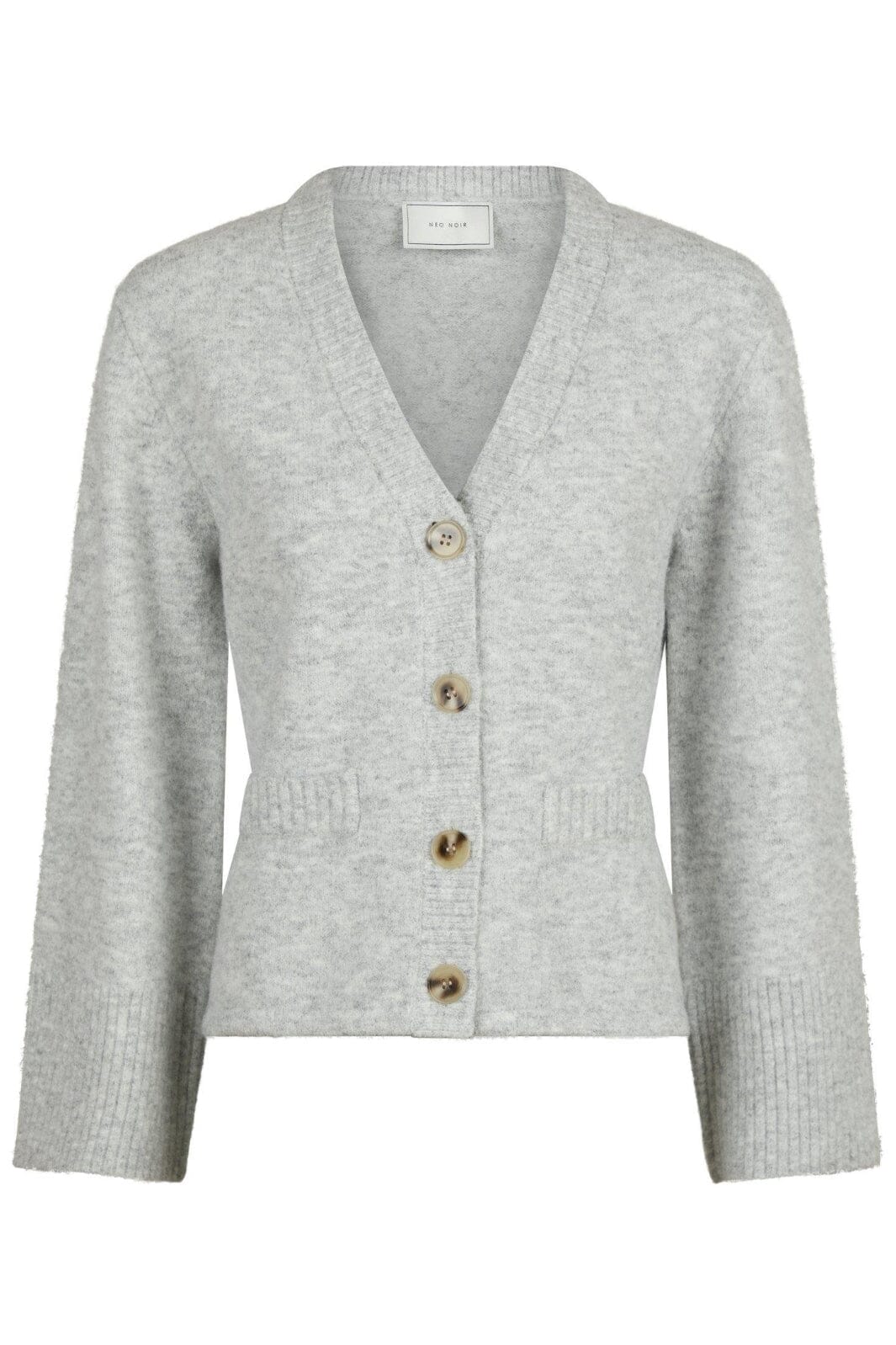 Neo Noir - Pixie Knit Cardigan - Light Grey Melange Cardigan 