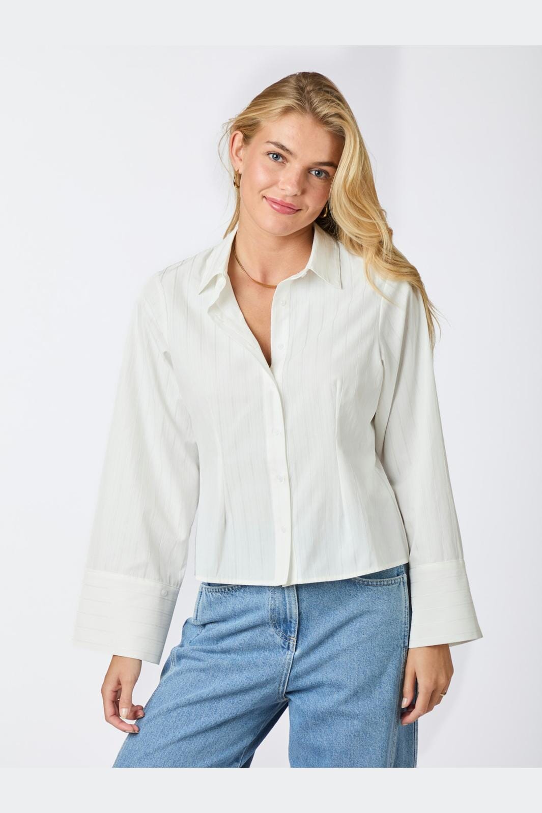 Neo Noir - Rosa Solid Shirt - White