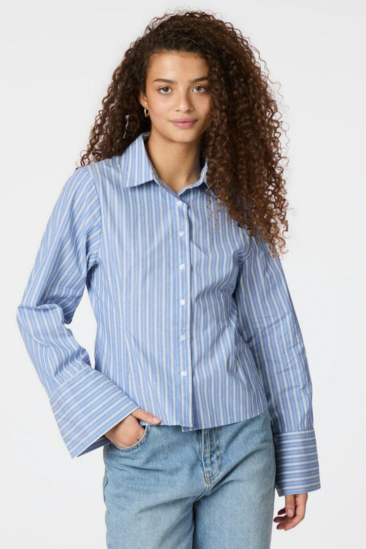 Neo Noir - Rosa Stripe Shirt 163139 - 140 - Blue