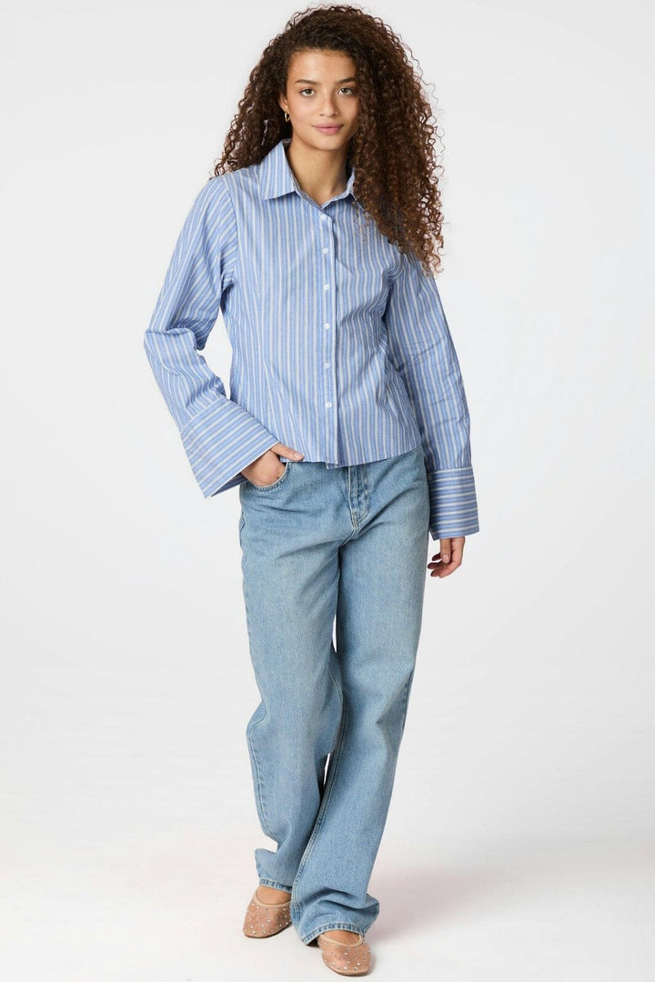 Neo Noir - Rosa Stripe Shirt 163139 - 140 - Blue