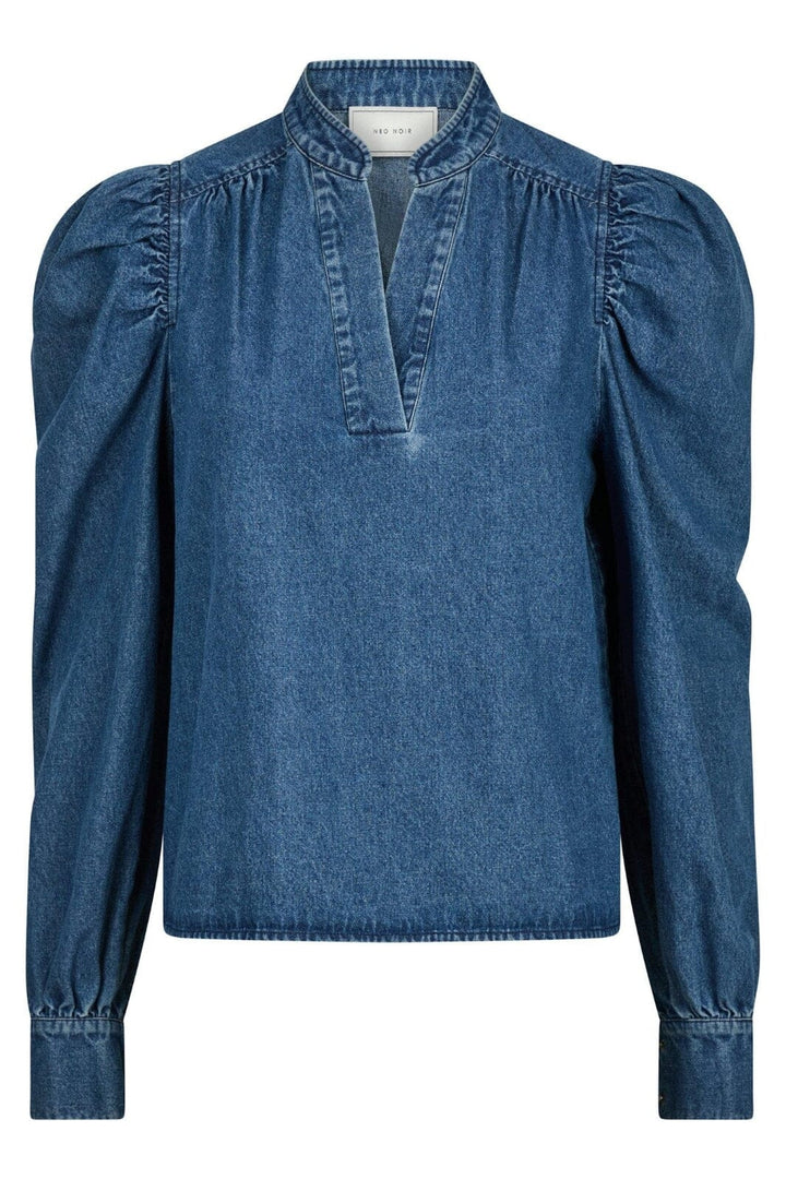 Neo Noir - Rosslyn Denim Blouse 164285 - 140 - Blue