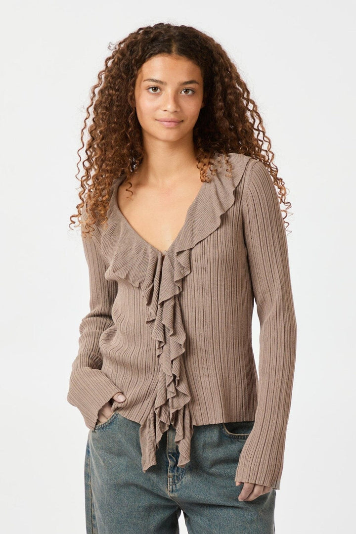 Neo Noir - Sahni Knit Blouse 162831 - Taupe Bluser 