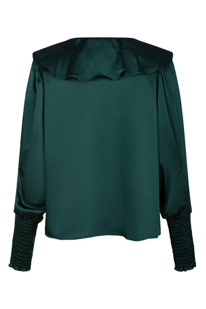 Neo Noir - Sandie Sateen Blouse 160963 - Dark Green Bluser 