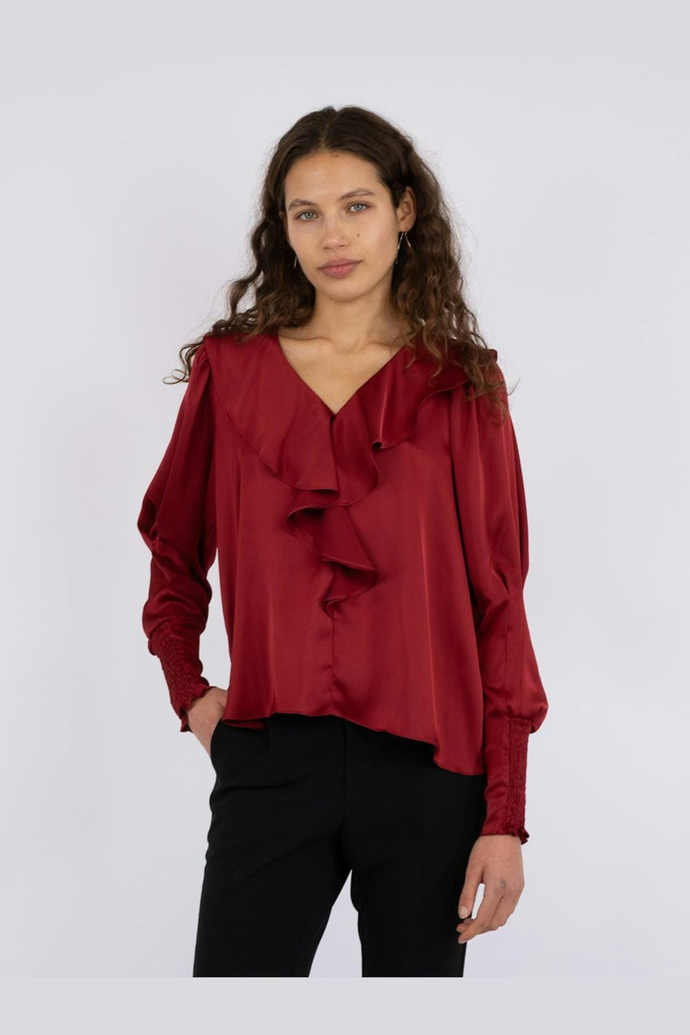 Neo Noir - Sandie Sateen Blouse 160963 - Wine