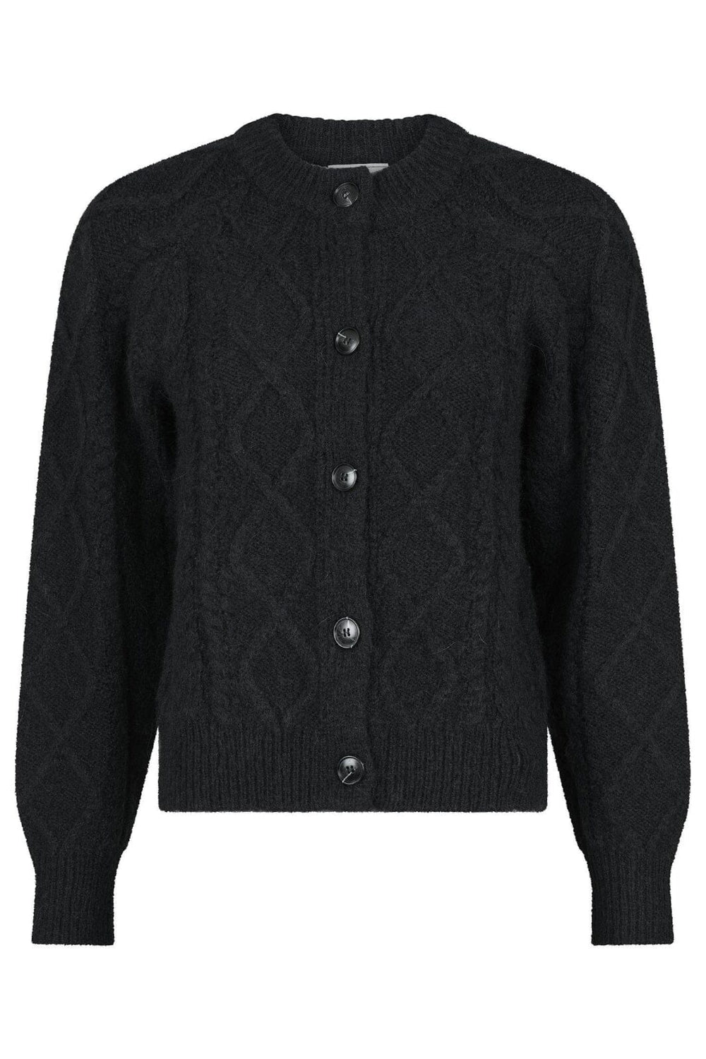 Neo Noir - Selda Cable Soft Knit Cardigan - Black Cardigans 