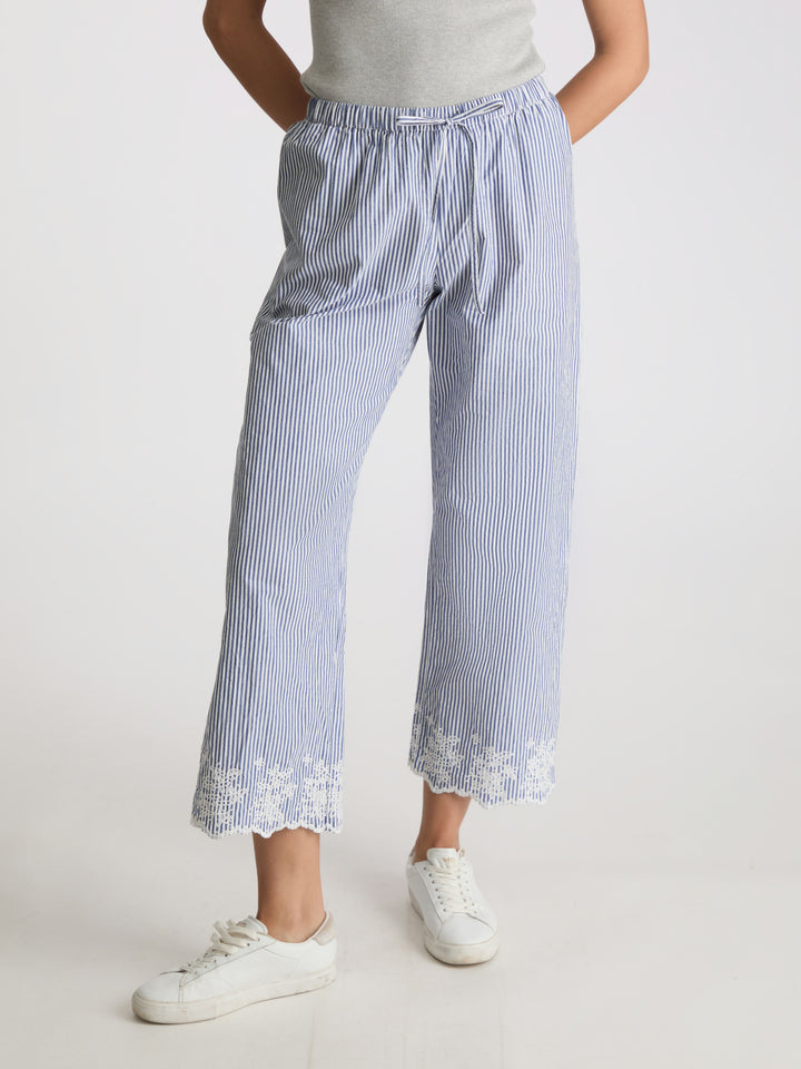 Neo Noir - William Stripe Pants - Blue