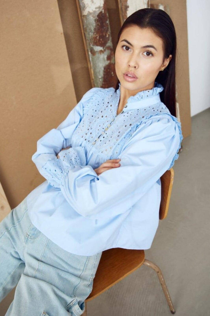 Noella - Jaelynn Blouse - 016 Light Blue Bluser 