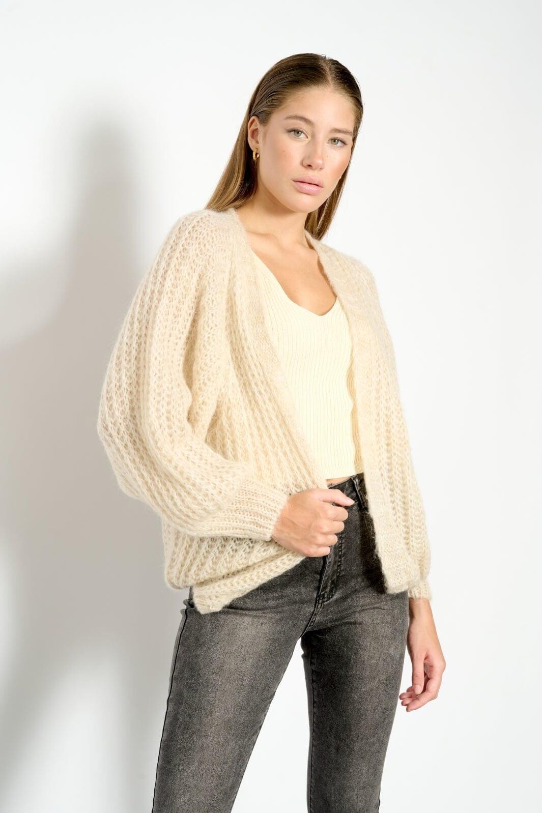 Noella - Joseph Cardigan Solid - 023 Beige Cardigans 