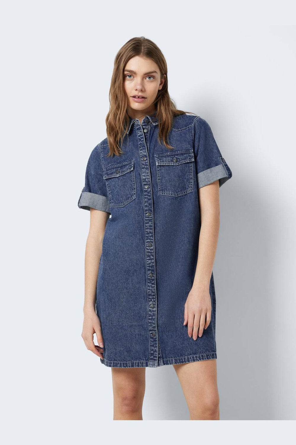 Noisy May - Nmnew Signe S/S Denim Dress Vi002Mb - 4460315 Medium Blue Denim