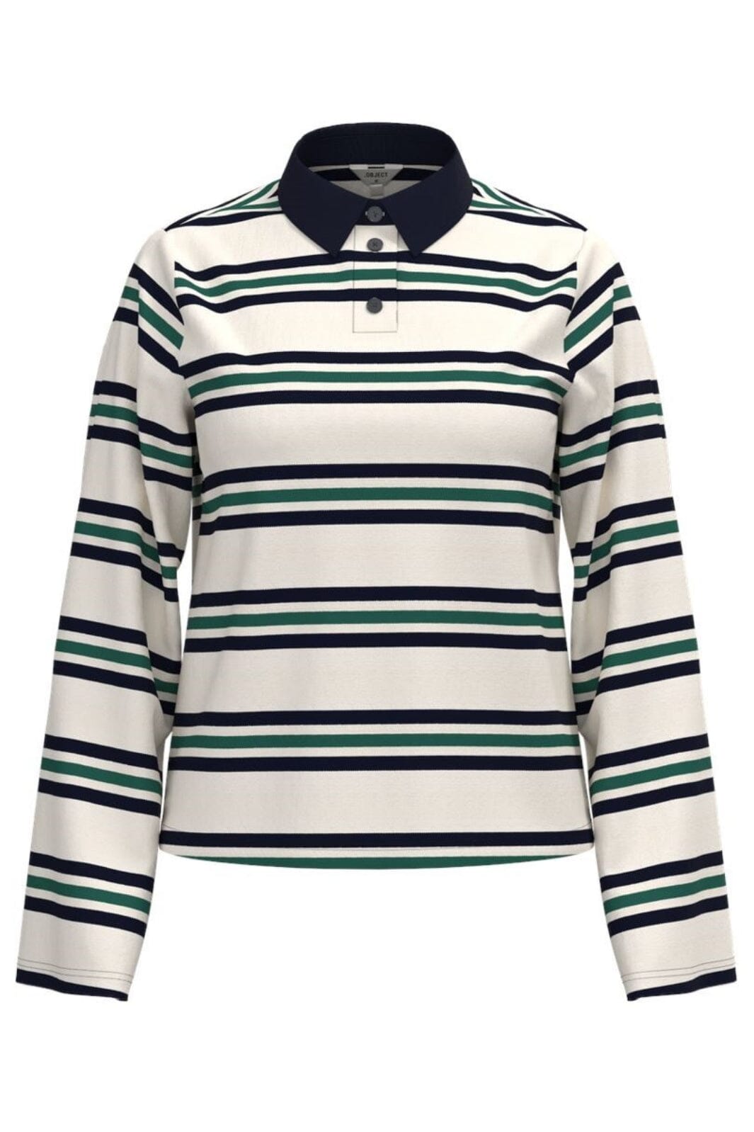 Object - Objnana L/S Re Polo Top - 4851566 Sky Captain Cd-Green