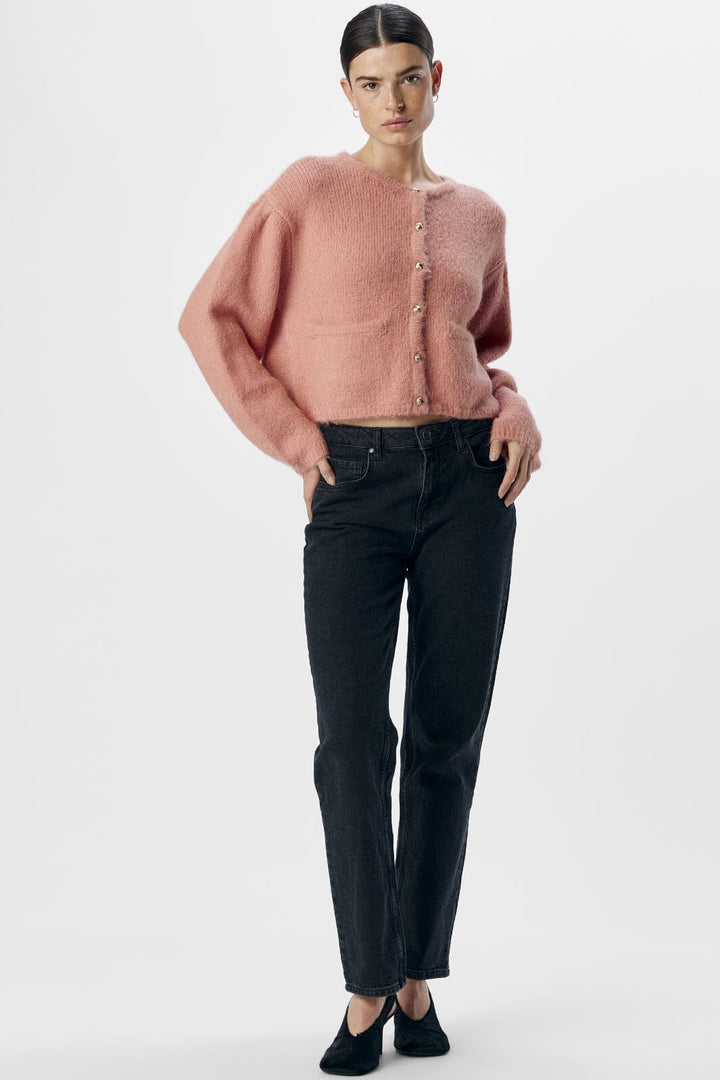 Object - Objsaggia Lo L/S Knit Cardigan 135 - 4781566 Rose Elegance