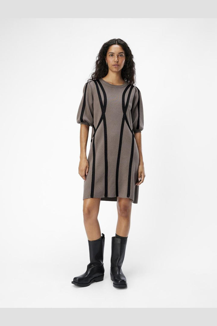 Object - Objulla Knit 2/4 Lo Dress 134 - 4645914 Morel Black