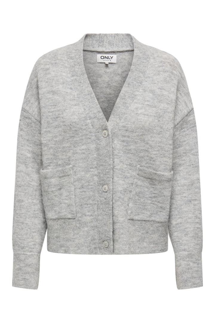 Only - Onlallison Ls V-Neck Cardigan Oz Knt. - 4748186 Light Grey Melange