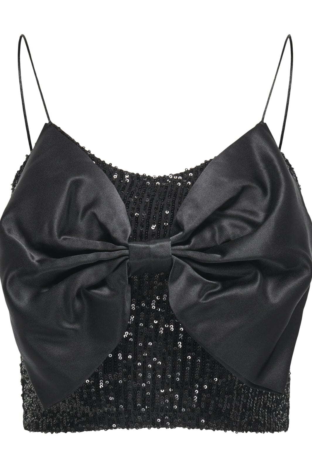 Only - Onlana S/L Bow Top - 4652279 Black Black Sequins + Bow Toppe 