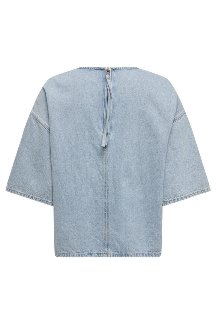 Only - Onlbarbara S/S Shirt Azg - 4745017 Light Blue Denim